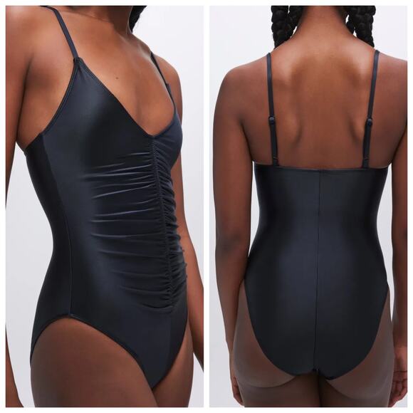 GOOD AMERICAN Always Ruched One Piece Black Classic Swimsuit Size 3XL - Picture 9 of 9